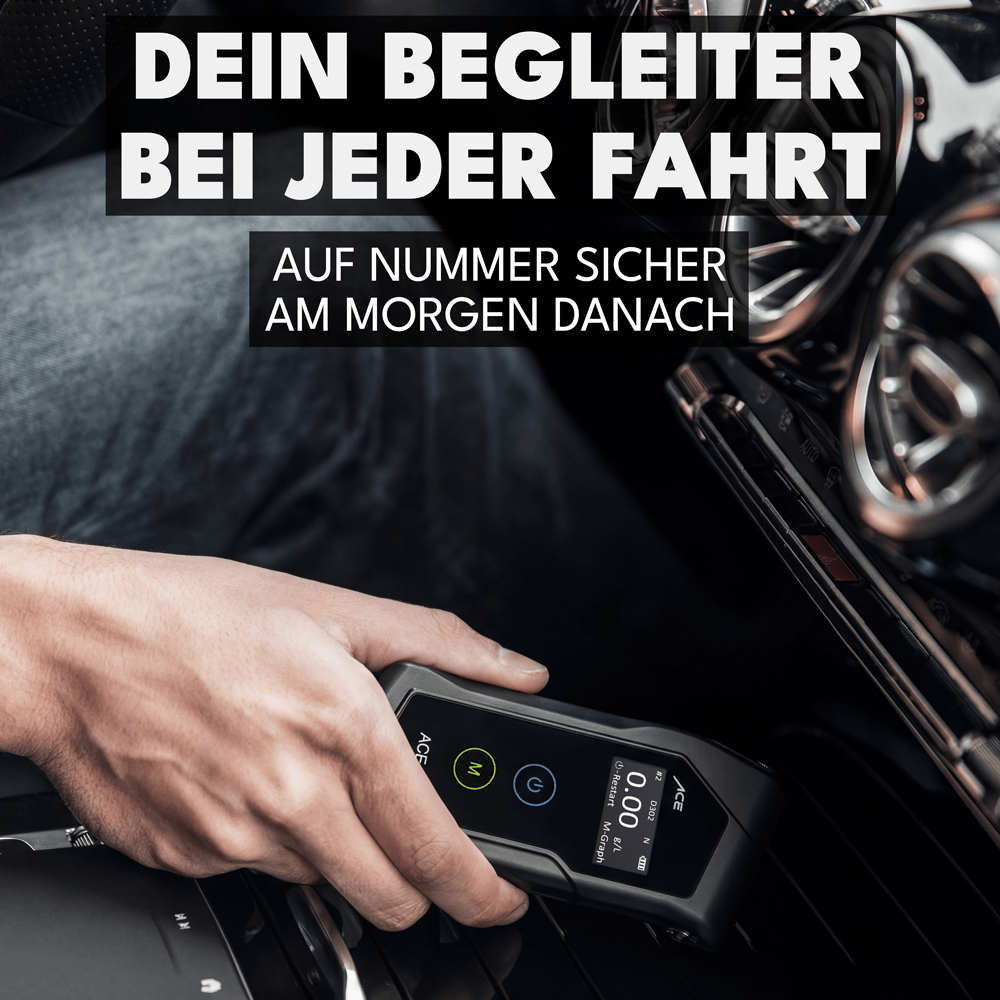 ACE X Alkoholtester mit 99,1% Richtigkeit laut TU Wien (2026) + 25 Mundstücke & Kalibrier-Gutschein