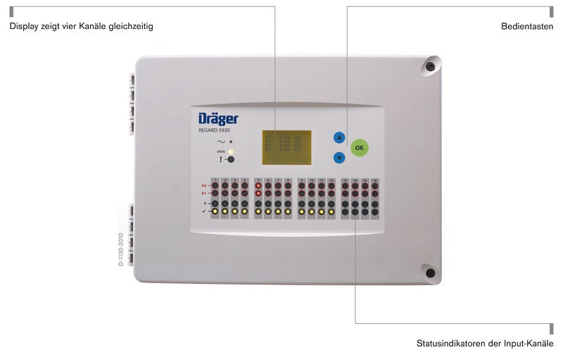 Dräger Regard 3900 Serie, modulare eigenständige Auswerteeinheiten, 4 bis 20 mA, 4 bis 16 Messkanäle