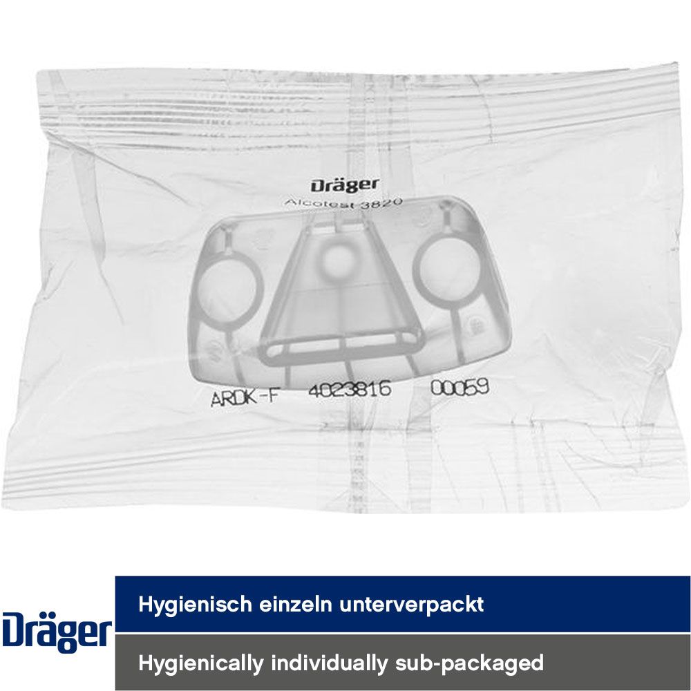 Dräger Alkoholtester-Mundstücke - 5 Mundstücke mit Rückatemsperre für Alcotest 3820 und 4000 - hygienisch einzeln verpackt (8325250) (Bild 3)