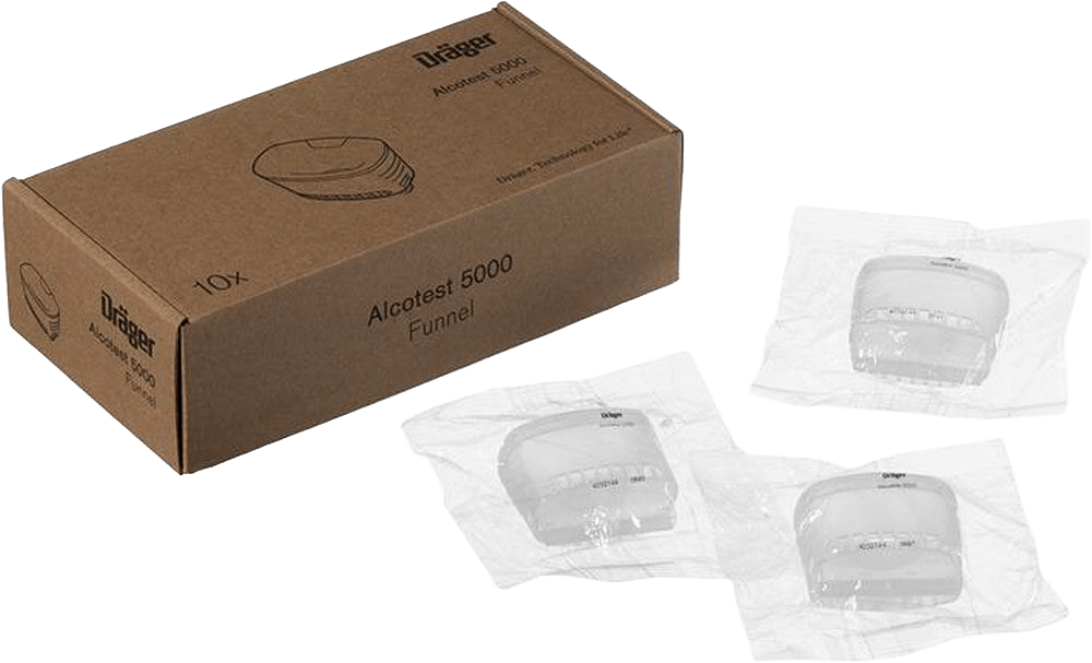 Dräger Mundstück-Trichter - 10 Mundstücke für Alcotest 5000 und 7000 - hygienisch einzeln verpackt - ideal für Massentests (Bild 1)