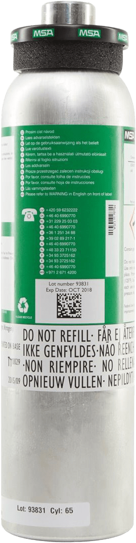 MSA Prüf-Gasflaschen - Kalibrier-Gas - Ein- und Misch-Gase für Gas-Warngeräte