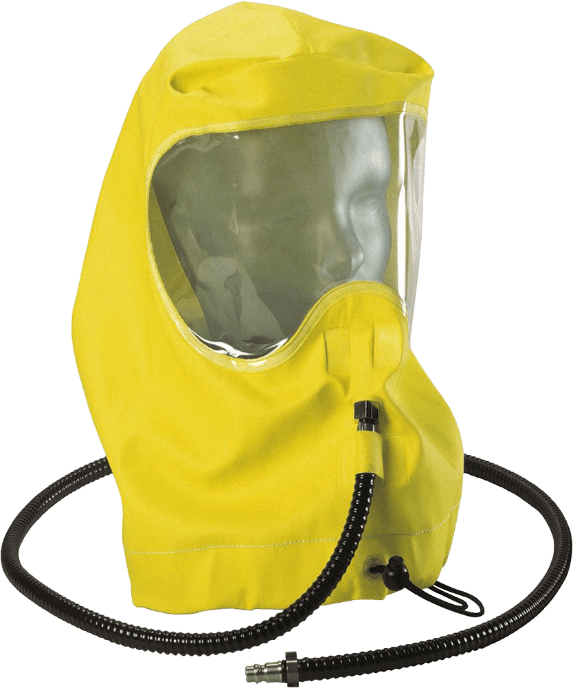 MSA RespiHood Rettungs-Haube - Flucht-Haube mit konstanter Luft-Zufuhr für Feuerwehr-Einsätze - Anschluss für Pressluft-Atmer (Bild 1)