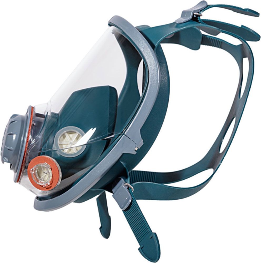 Oxyline X8 Atemschutz-Vollmaske - Gas-Maske aus Silikon mit Bajonett-Anschlüssen & Schutz-Visier - EN 136, Klasse 2 (Bild 3)