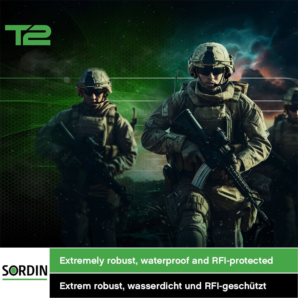 Sordin Supreme T2 CC Kapsel-Gehörschutz aktiv mit Nackenband, Mikrofon & TP120-Anschluss Tan (Bild 4)